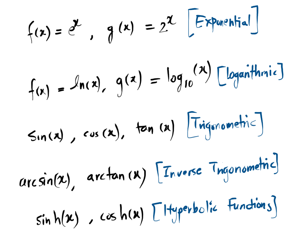 Transcendent Function Calculus – Transcendental Functions - Computing Notes